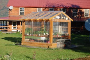 Kodiak Island Resort's Greenhouse on a sunny morning....